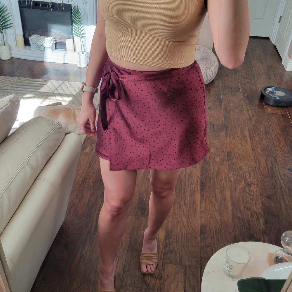 Abercrombie Satin Faux Wrap Skirt
